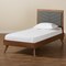 Baxton Studio Roze Mid-Century Dark Grey Fabric Upholstered and Walnut brown Finished Wood Platform Bed-Twin 192-11542-11159-ZORO - alternate 7